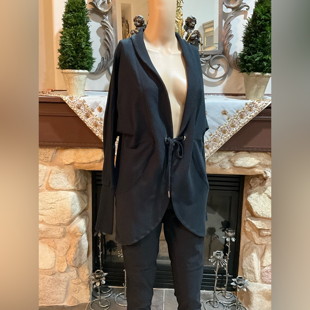 Black Champion cardigan with tie waist - Picture 7 of 8